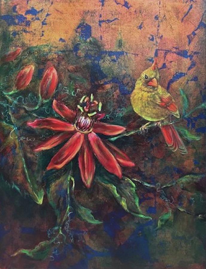 Golden Cardinal Painting by Ashley Kujan