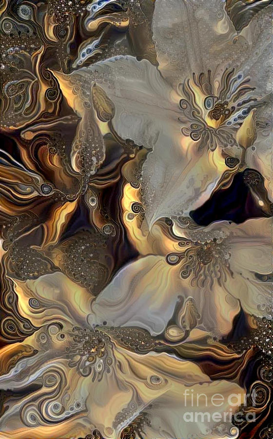 Golden Clematis Digital Art by Amanda Moore