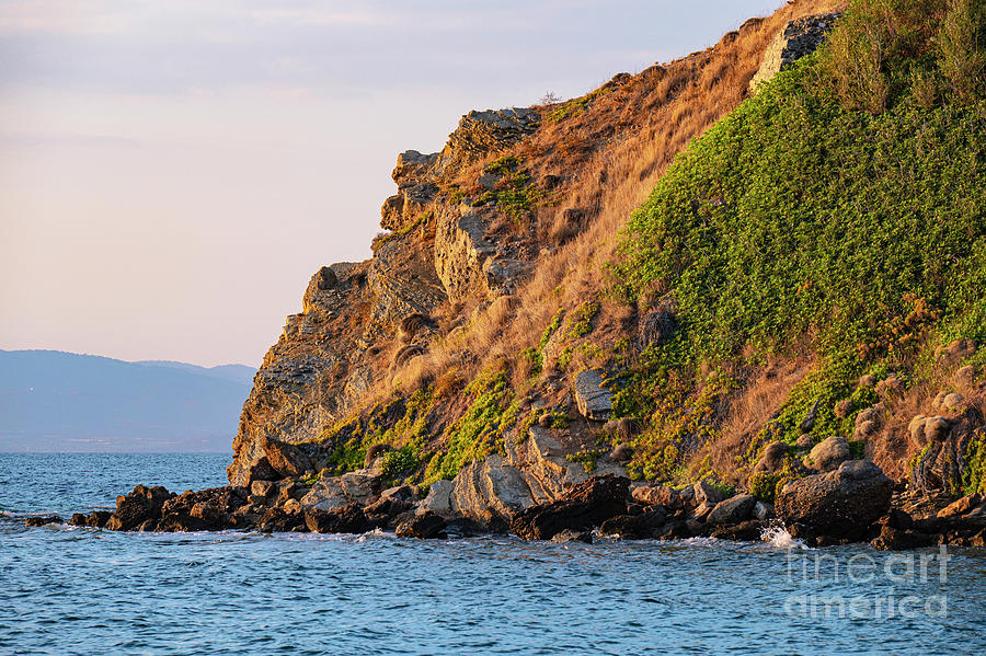 Golden Cliff on Bozcaada Island Photograph by Bob Phillips