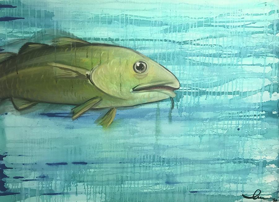 Golden Cod Painting by Naomi Jones - Fine Art America