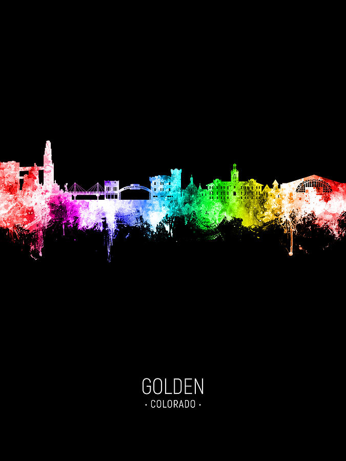 Golden Colorado Skyline #01 Digital Art by Michael Tompsett