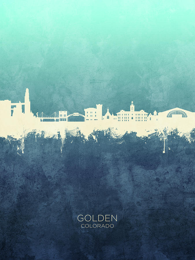 Golden Colorado Skyline #08 Digital Art by Michael Tompsett