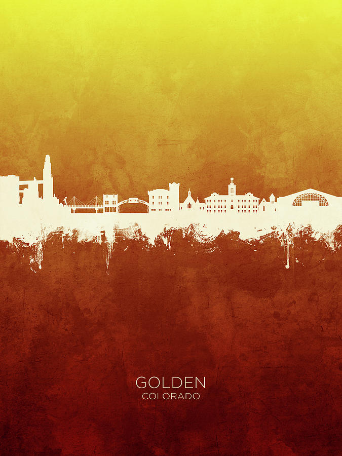 Golden Colorado Skyline #10 Digital Art by Michael Tompsett