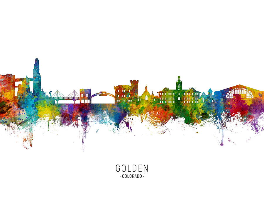 Golden Colorado Skyline #73 Digital Art by Michael Tompsett