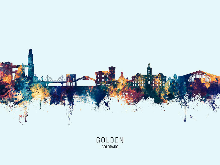 Golden Colorado Skyline #76 Digital Art by Michael Tompsett