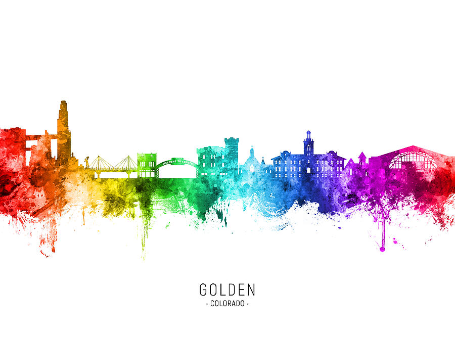 Golden Colorado Skyline #77 Digital Art by Michael Tompsett