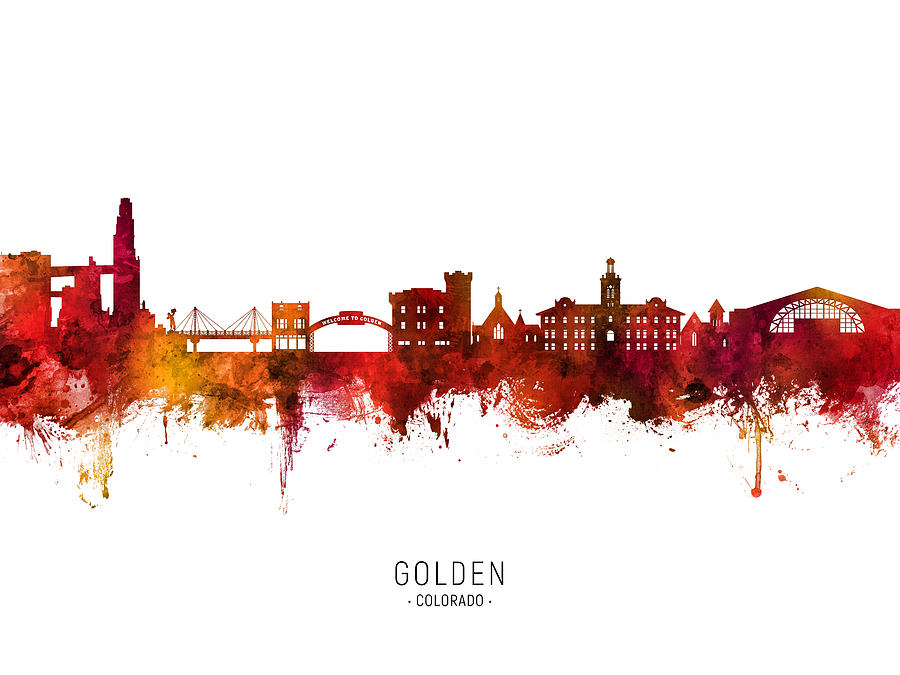 Golden Colorado Skyline #83 Digital Art by Michael Tompsett