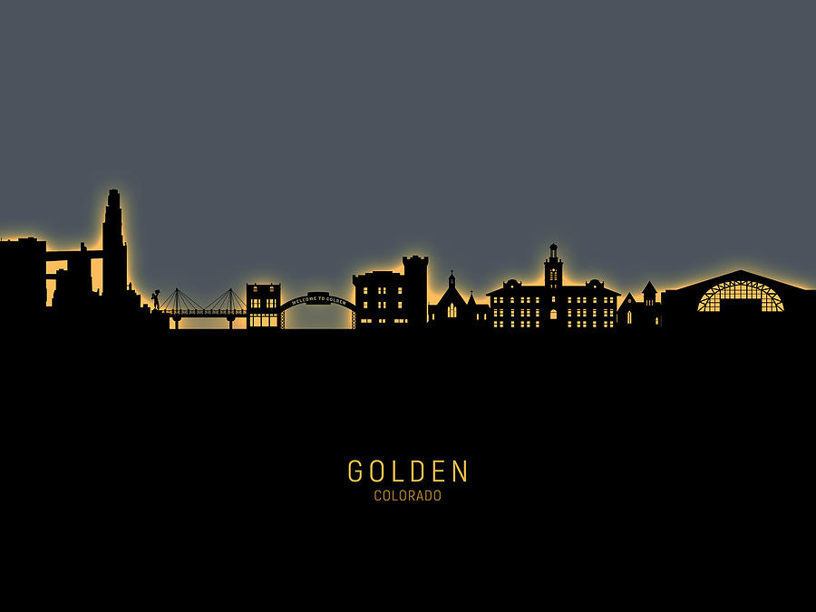 Golden Colorado Skyline #86 Digital Art by Michael Tompsett