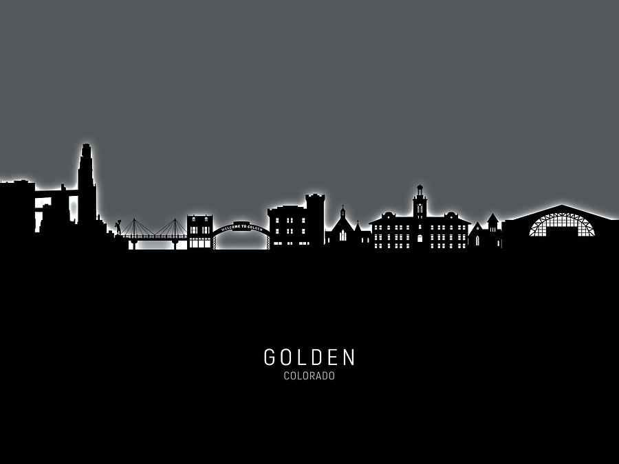Golden Colorado Skyline #87 Digital Art by Michael Tompsett