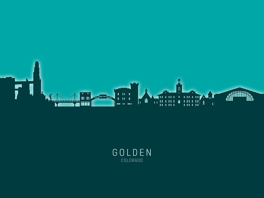 Golden Colorado Skyline #88 Digital Art by Michael Tompsett