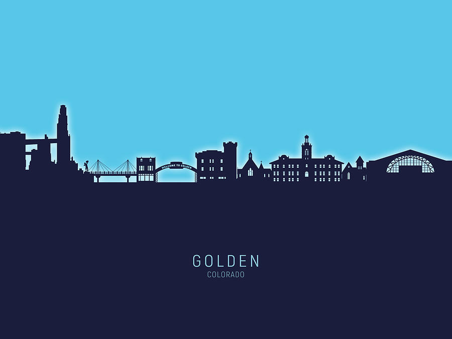 Golden Colorado Skyline #89 Digital Art by Michael Tompsett