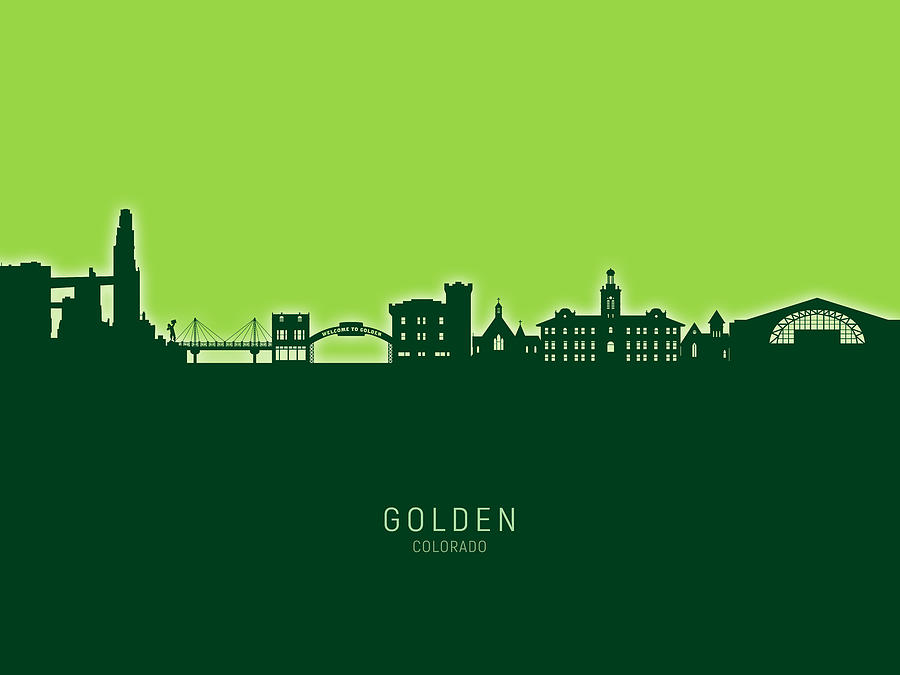 Golden Colorado Skyline #90 Digital Art by Michael Tompsett