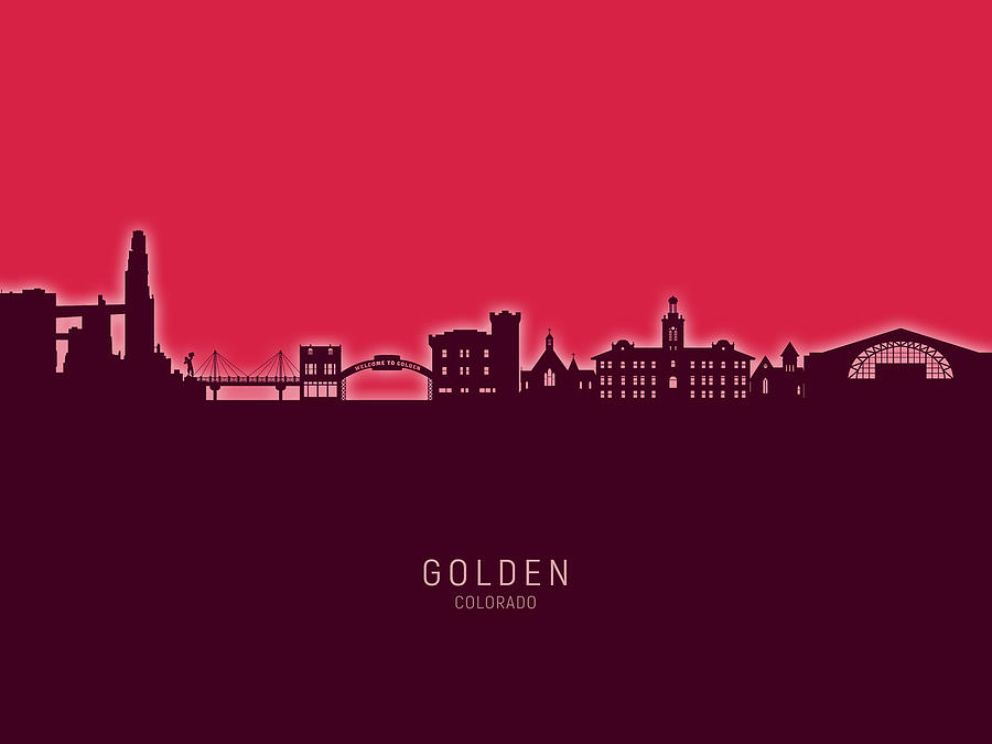 Golden Colorado Skyline #92 Digital Art by Michael Tompsett