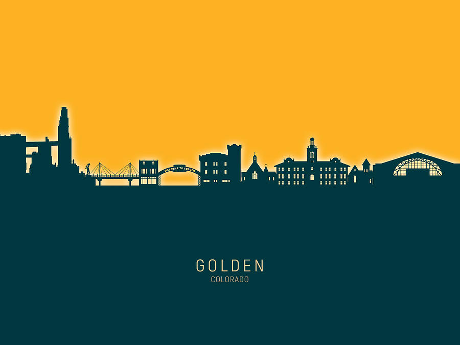 Golden Colorado Skyline #93 Digital Art by Michael Tompsett