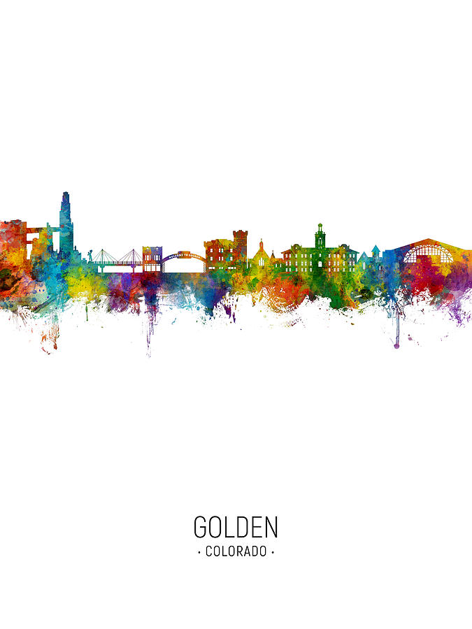 Golden Colorado Skyline #95 Digital Art by Michael Tompsett
