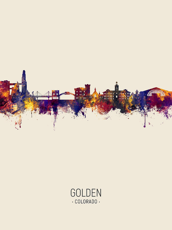 Golden Colorado Skyline #96 Digital Art by Michael Tompsett