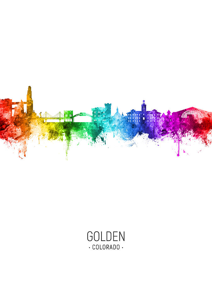 Golden Colorado Skyline #98 Digital Art by Michael Tompsett