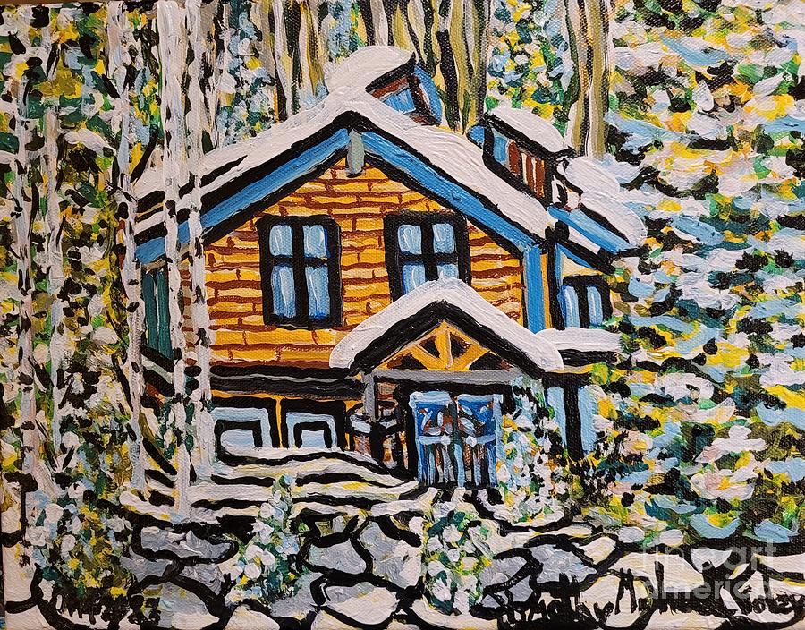 Golden Cottage House Painting by Timothy Foley