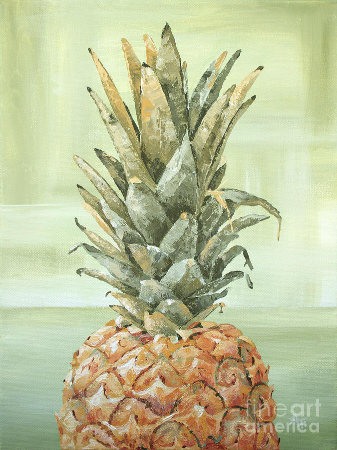 Golden Crown - Pineapple Painting Painting by Annie Troe