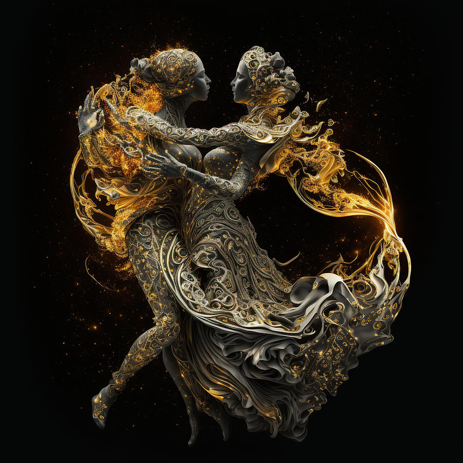 golden dancing lovers Archetype 04 Digital Art by Sungmo Ku - Fine Art ...