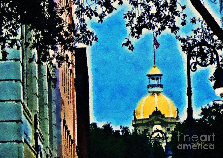 Golden Dome of Savannah City Hall Photograph by Aberjhani