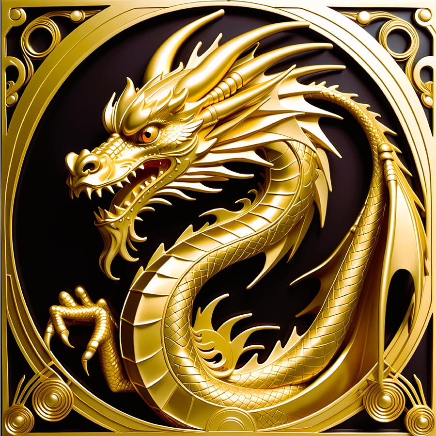 Golden Dragon Digital Art by Lisa Boyd - Fine Art America