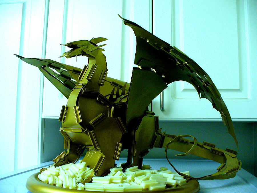 Golden Dragon Sculpture by Pj LockhArt