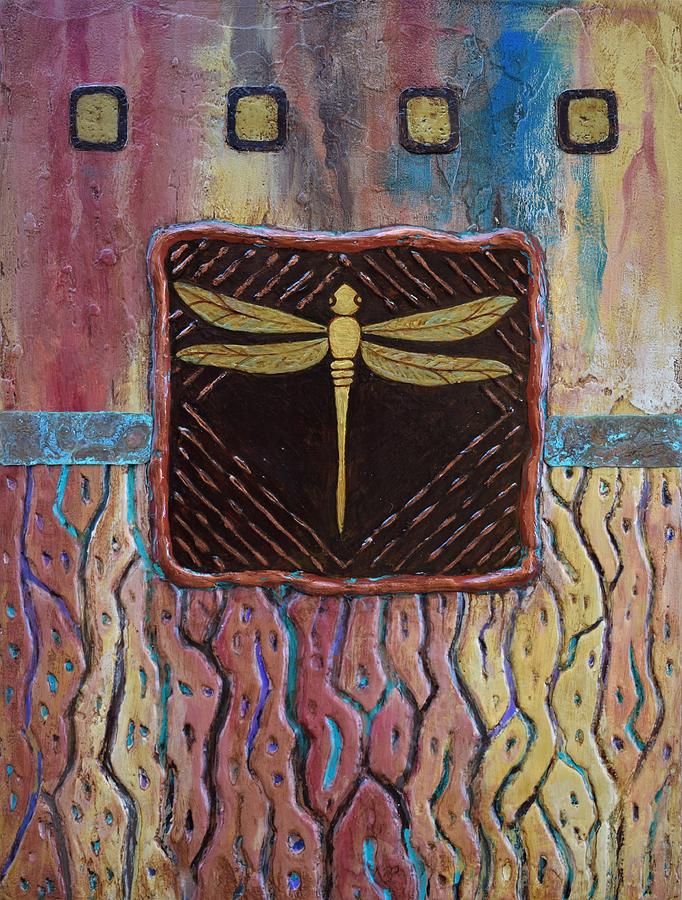 Golden Dragonfly Mixed Media by Jeff Sartain