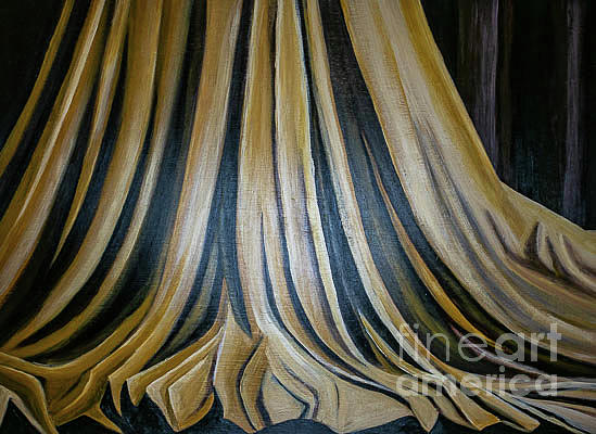 Golden Draped Cloth Painting by Nicole Robles