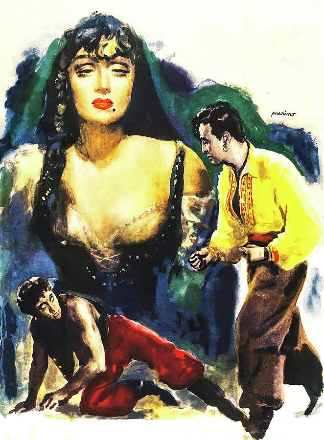 Ray Milland Painting - Golden Earrings, 1947, movie poster painting by Marino by Movie World Posters