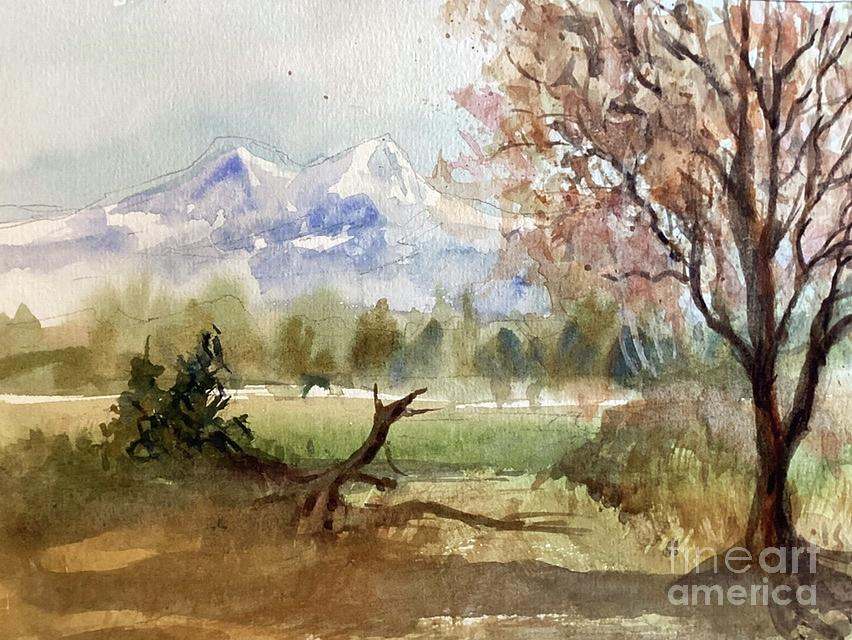 Golden Ears in Winter Painting by Watercolor Meditations