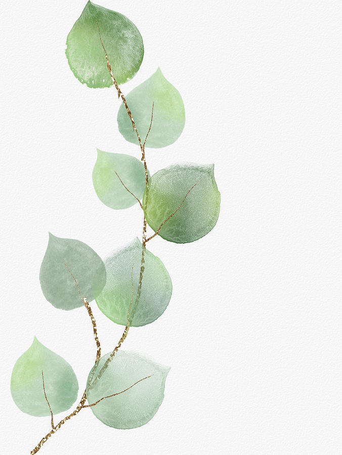 Green Painting - Golden Eucalyptus II by Ink Well