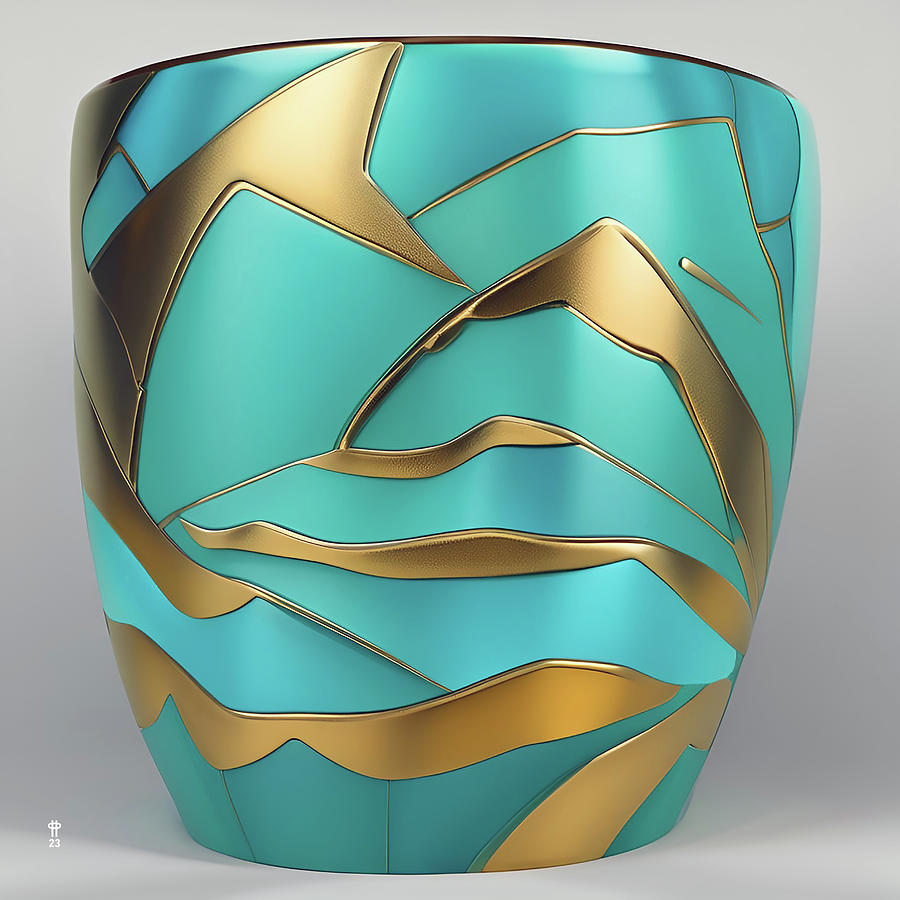 Golden Faience Vase Digital Art by Jim Pavelle