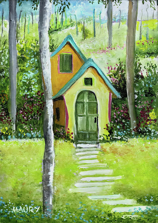 Golden Fairy House Painting