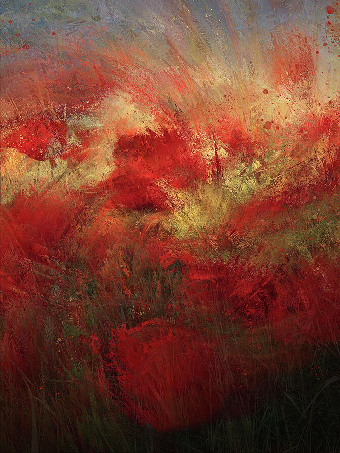 Golden Fields Of Poppy Red Digital Art by Adrian McGarry