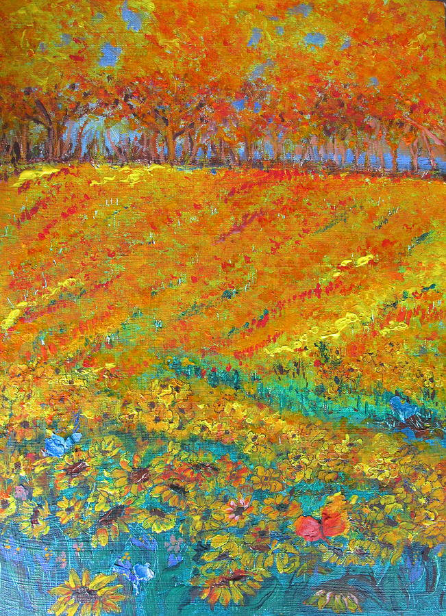 Golden fields Painting by Sarah Hornsby