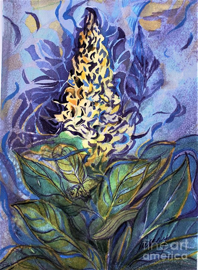 Golden Flame Painting by Mindy Newman