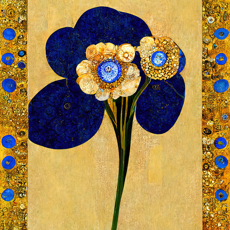 Golden Flowers, 03 Painting by AM FineArtPrints