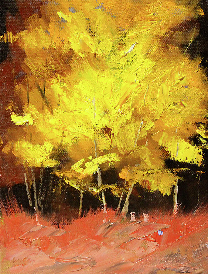 Golden Foliage Painting by Nancy Merkle