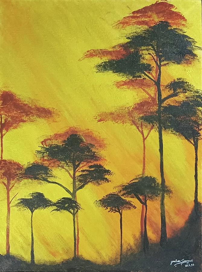 Golden Forest Painting by Gautam Sarmah Fine Art America