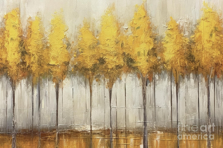 Golden Forest Painting by Tina LeCour