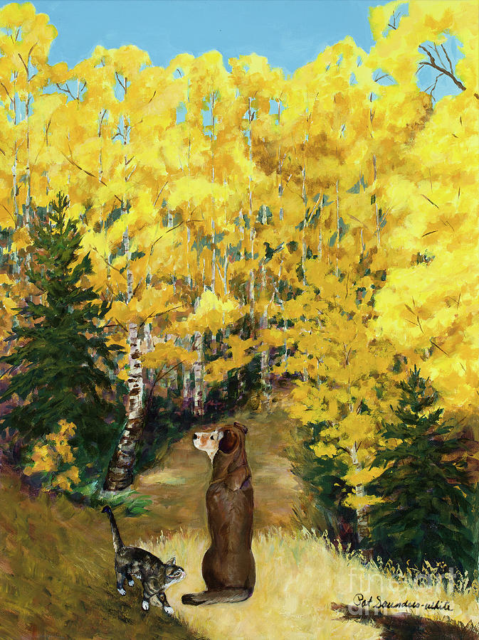 Dog Painting - Golden Friends by Pat Saunders-White
