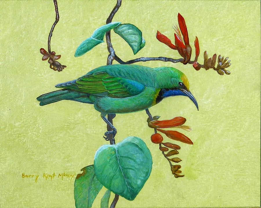 Golden-fronted Leafbird Painting by Barry Kent MacKay