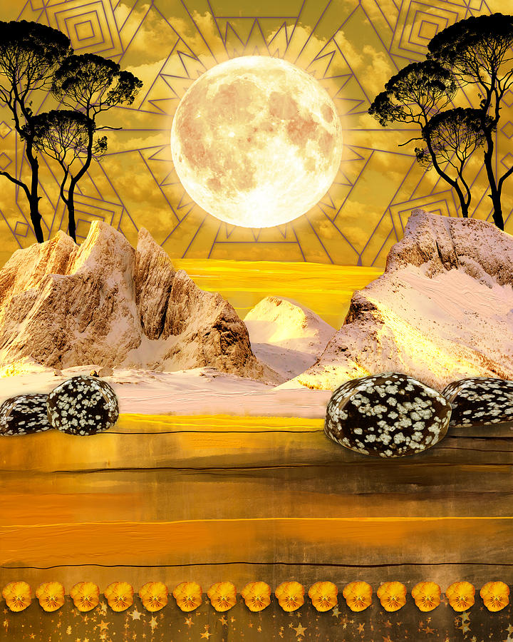 Golden Full Moon Digital Art by Darkstars Art