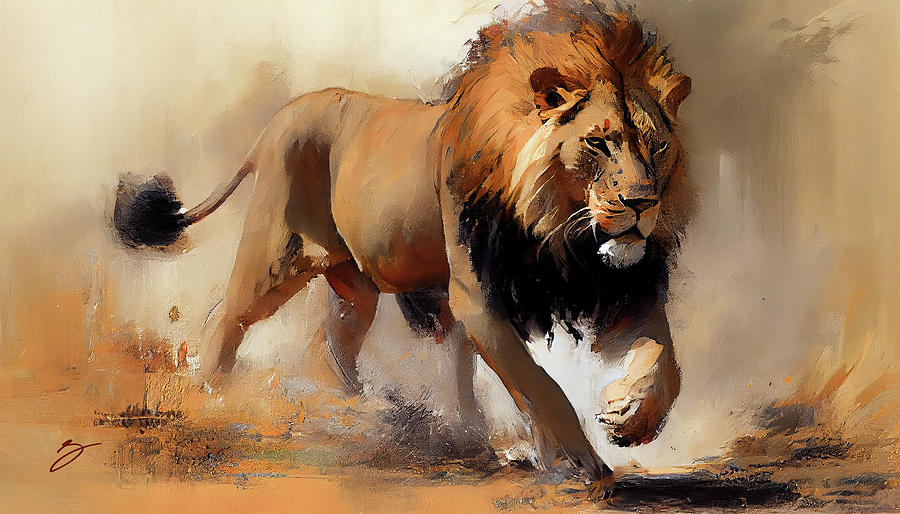 Golden Fury Painting by Greg Collins