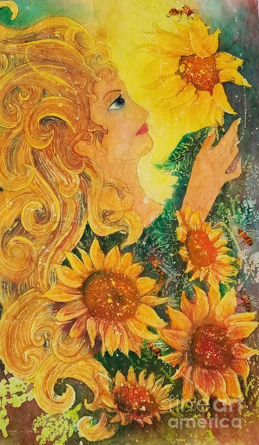 Golden Garden Goddess Painting by Carol Losinski Naylor