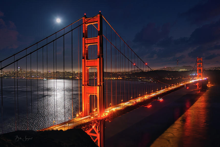 Golden Gate At Night Photograph by Beth Sargent