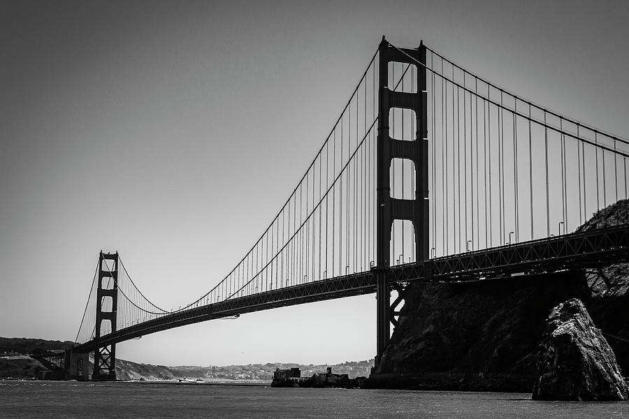 Golden Gate Black and White Photograph by David Fountain