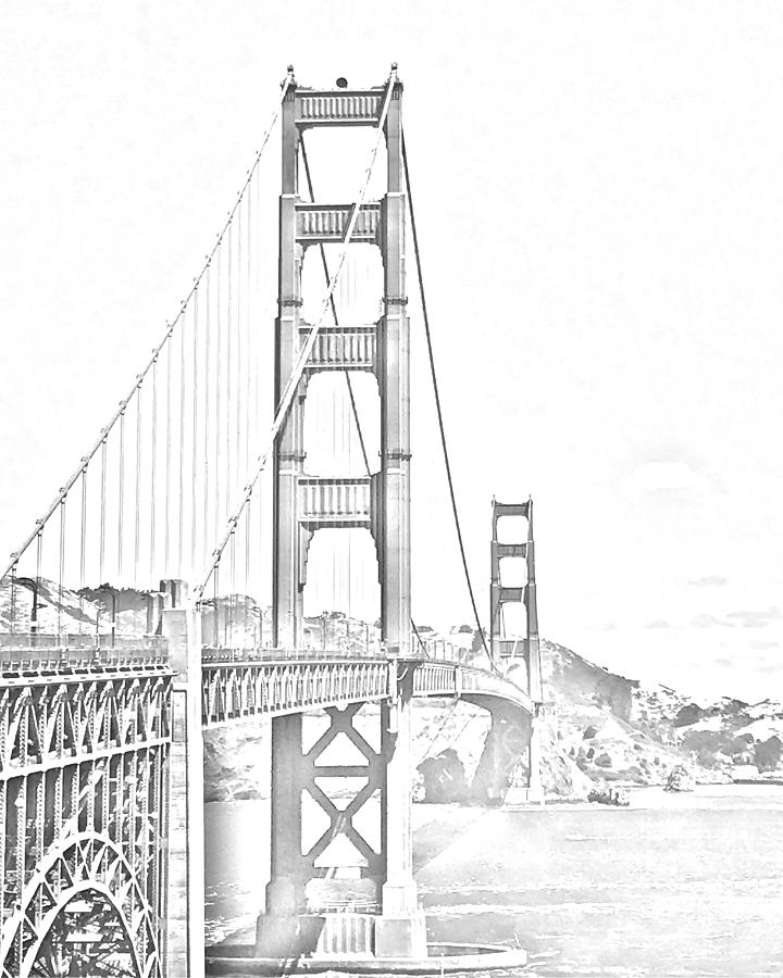 Golden Gate Bridge 01, San Francisco Digital Art by Christine Ley ...