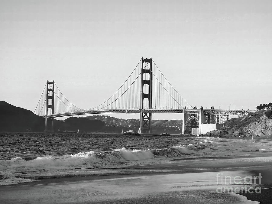 Golden Gate Bridge - Black and White Photograph by Scott Cameron